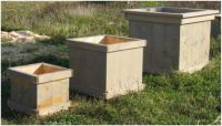 Plantenbakken van steigerhout in drie maten.
