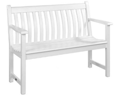 Tuinbank strak model wit geverfd.